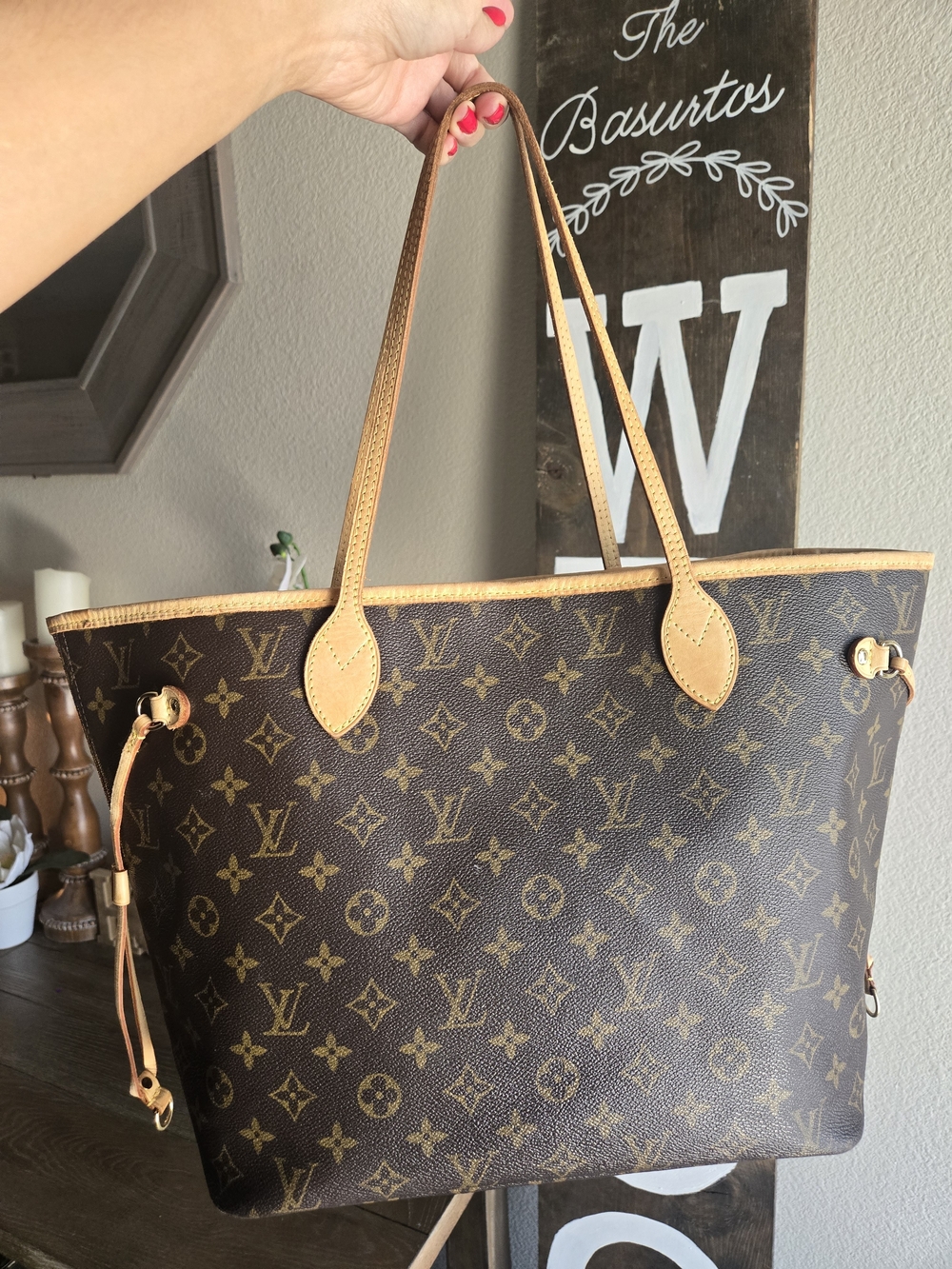 Louis Vuitton Brown Monogram Neverfull Tote - Picture 3 of 17